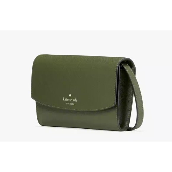 New Kate Spade Dana Small Flap Crossbody Saffiano Enchanted Green - Picture 5 of 5